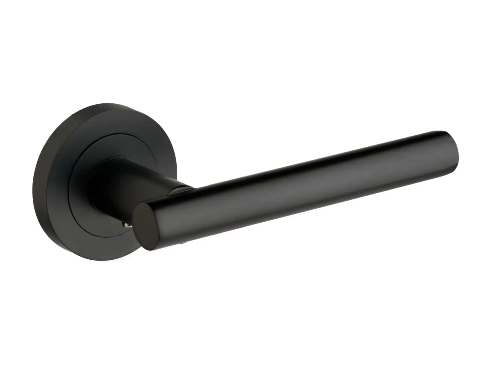 T-Bar Lever On Rose Door Handle - Matt Black - Pair - Designer Levers