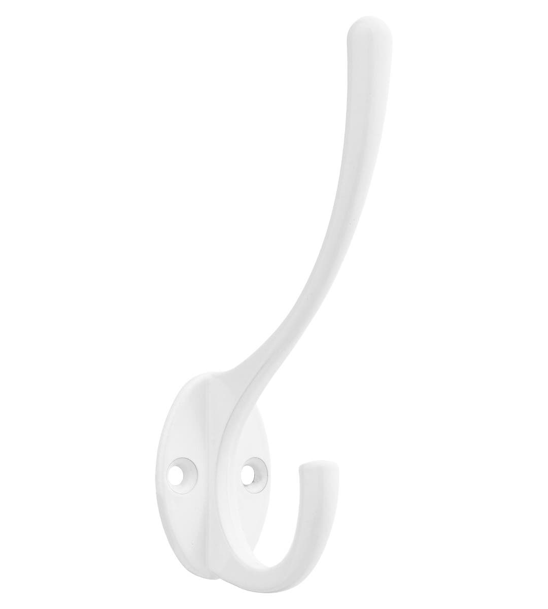 Zinc Constructed White Oval Base Hat & Coat Hook - Wall/Door Mountable - Decohooks