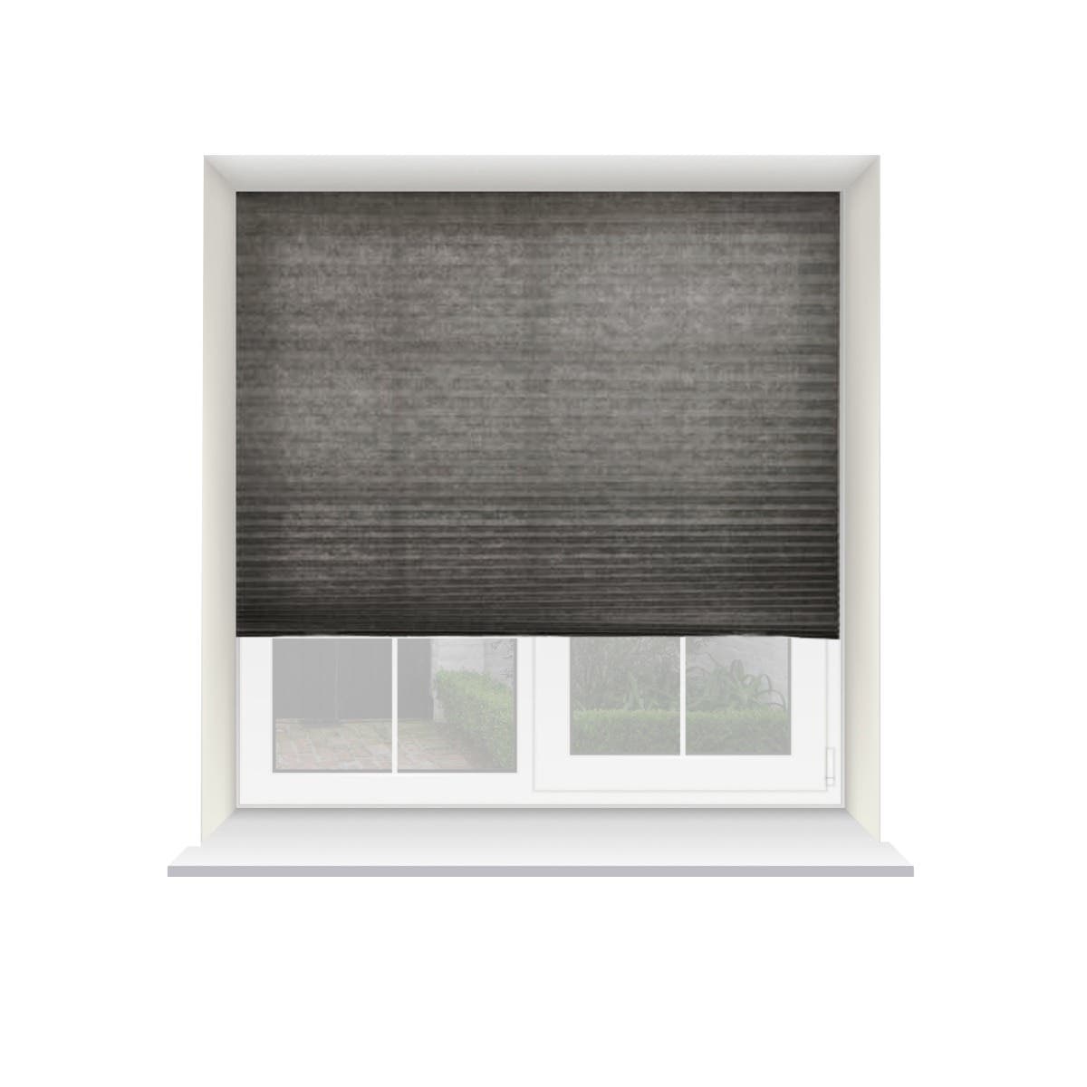 Pleated Non Woven Fabric Blind - 120 x 200cm - Charcoal Grey - Cuttable to Size