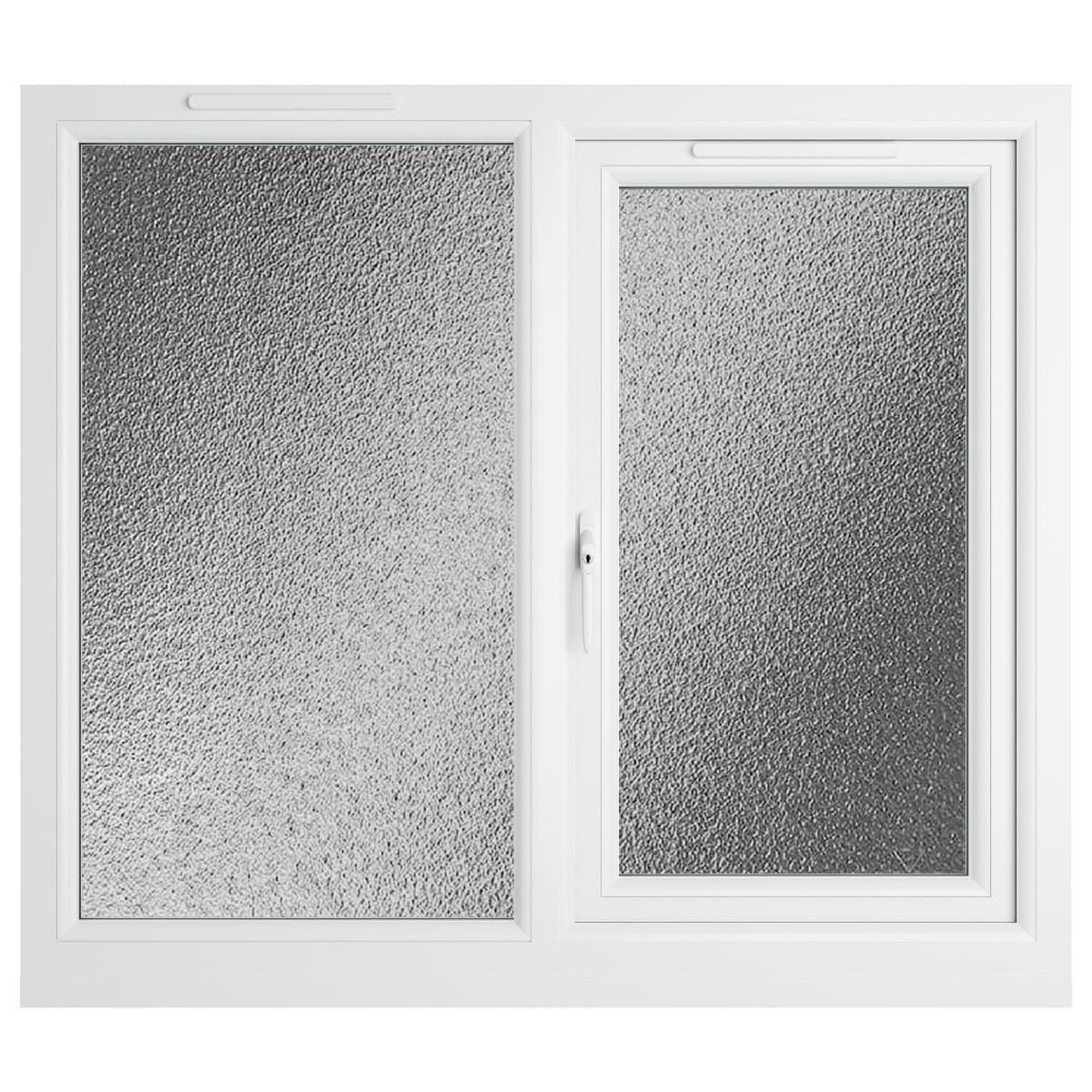 uPVC White Double Glazed Window - Left Handed - Side Hung - Obscure Glass - 1190 x 1040mm