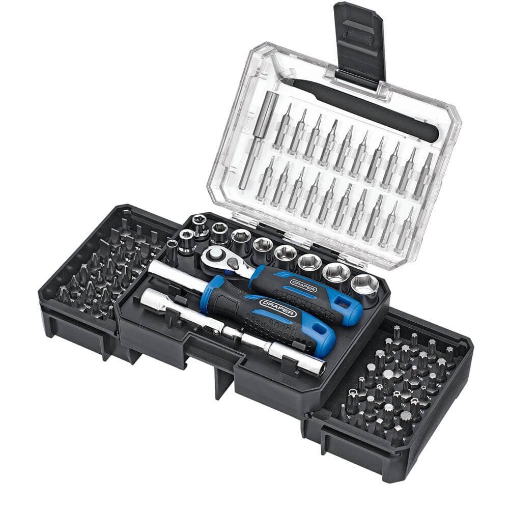 Draper Ratchet And Screwdriver Bit Set (92 Piece) Pk 1 27785