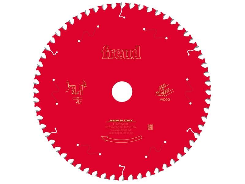 Freud F03FS09782 Wood Table Saw Blade 260 X 30 X 2.6/1.8Mm X 60T