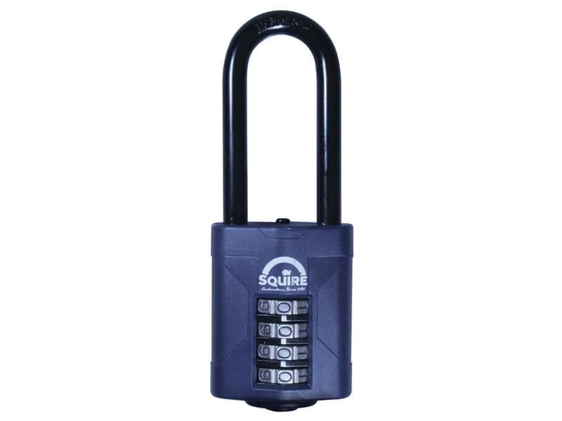 Squire CP5025BX Cp50/2.5 Combination Padlock 4-Wheel 50Mm Extra Long Shackle 63.5Mm Boxed