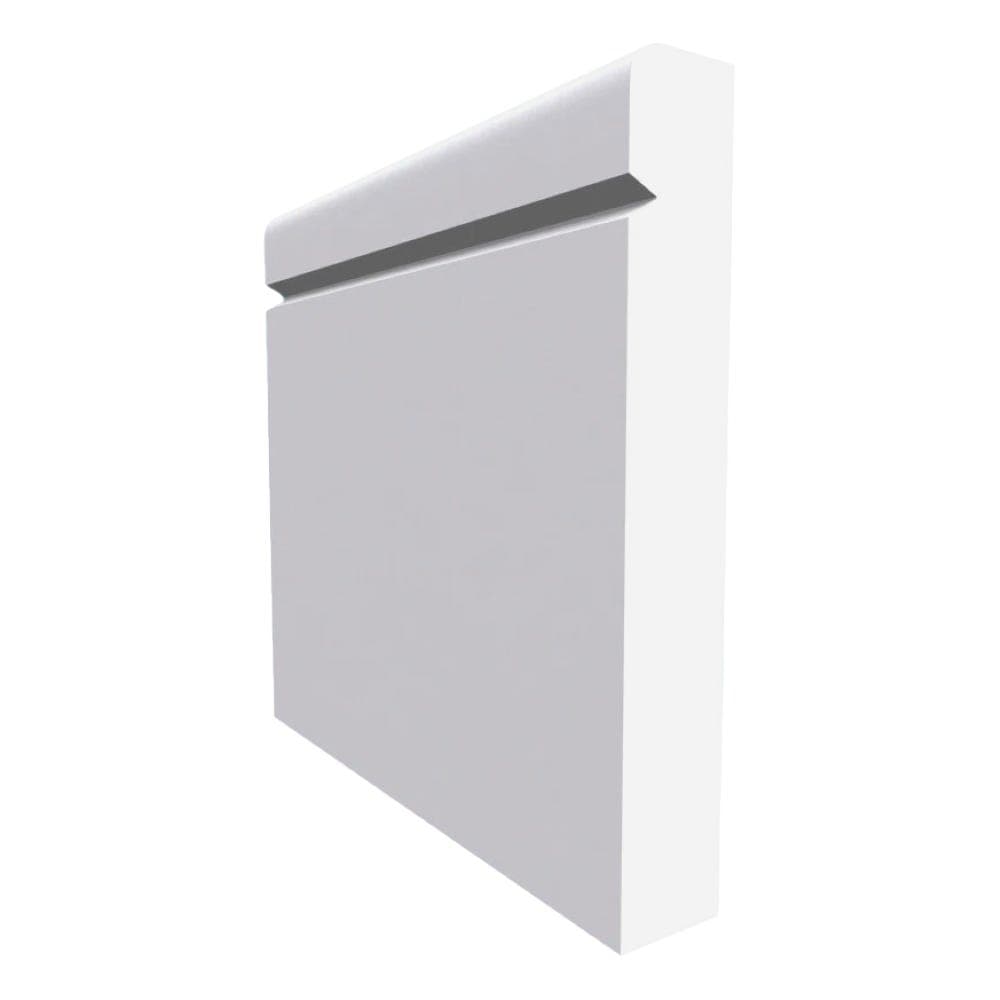 Bullnose V Grooved MDF Skirting Board White Primed 4200mm x 95mm x 18mm