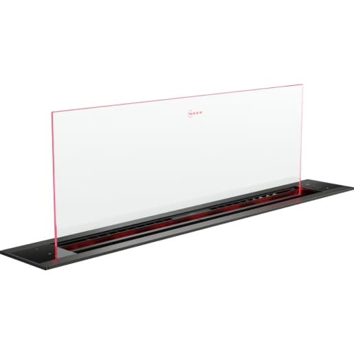 NEFF N90 Home Connect Glassdraft Hob Hood with Touch Control and Guided Air Technology Black & Clear Glass 90cm - I98WMM1S7B