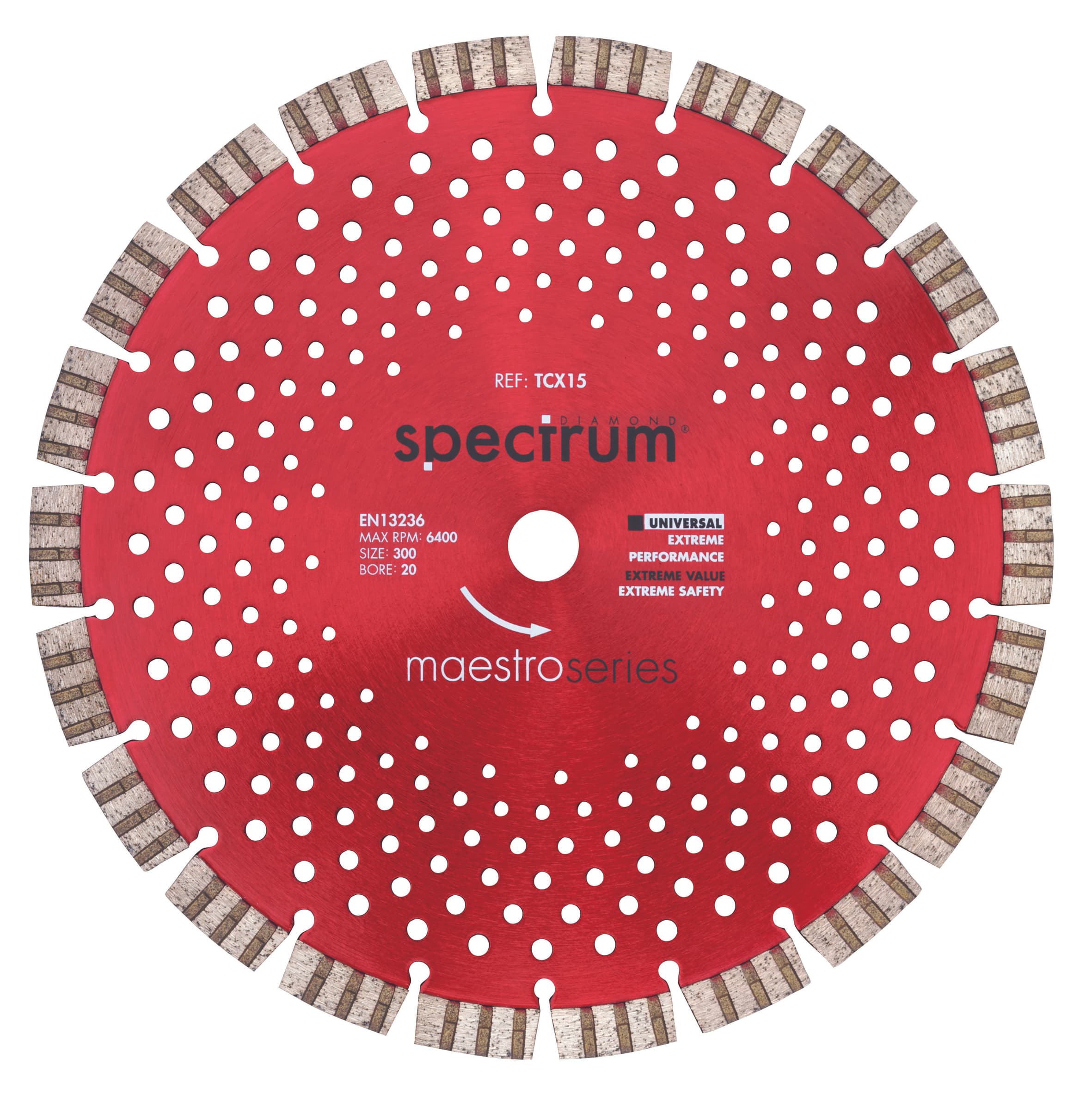 Spectrum Universal TURBO-SEGMENTED Diamond Blade Tc x 15 300mm