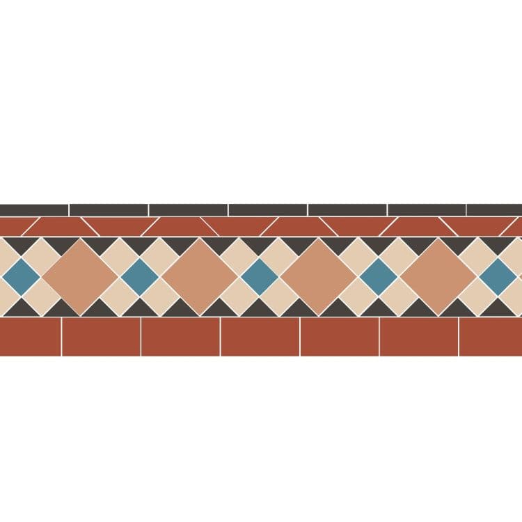 Original Style Victorian Wordsworth Buff Blue and White Border
