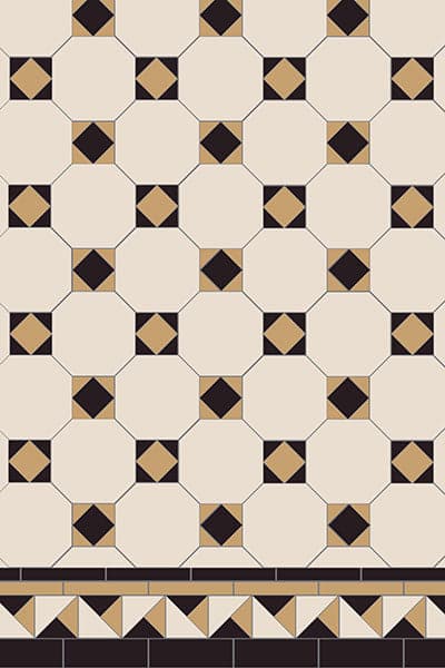 Original Style Victorian Arundel 3 colour (White/Black/Old London) Pattern