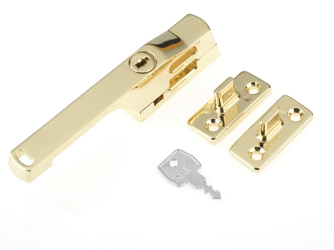 Yale Locks P115PB Lockable Window Handle Polished Brass Finish 7.10115E+11