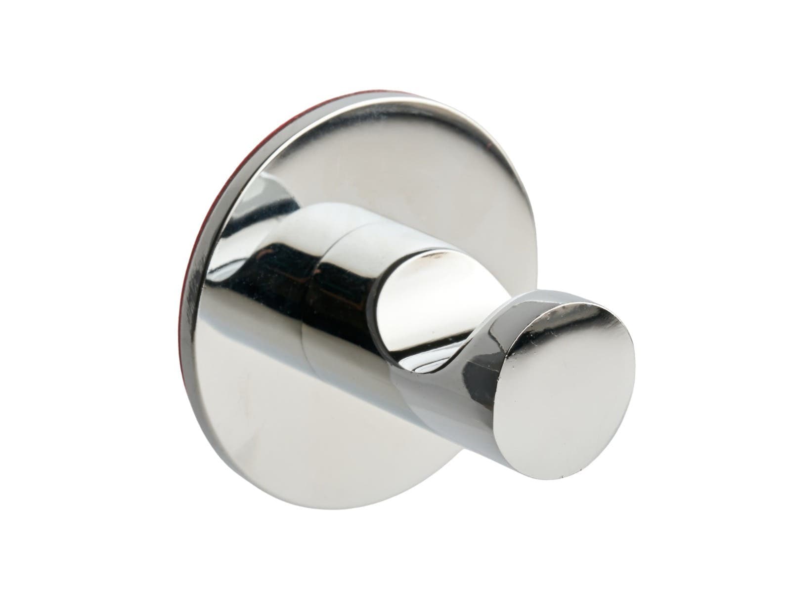 Self Adhesive Single Robe Hook Round - Polished Chrome