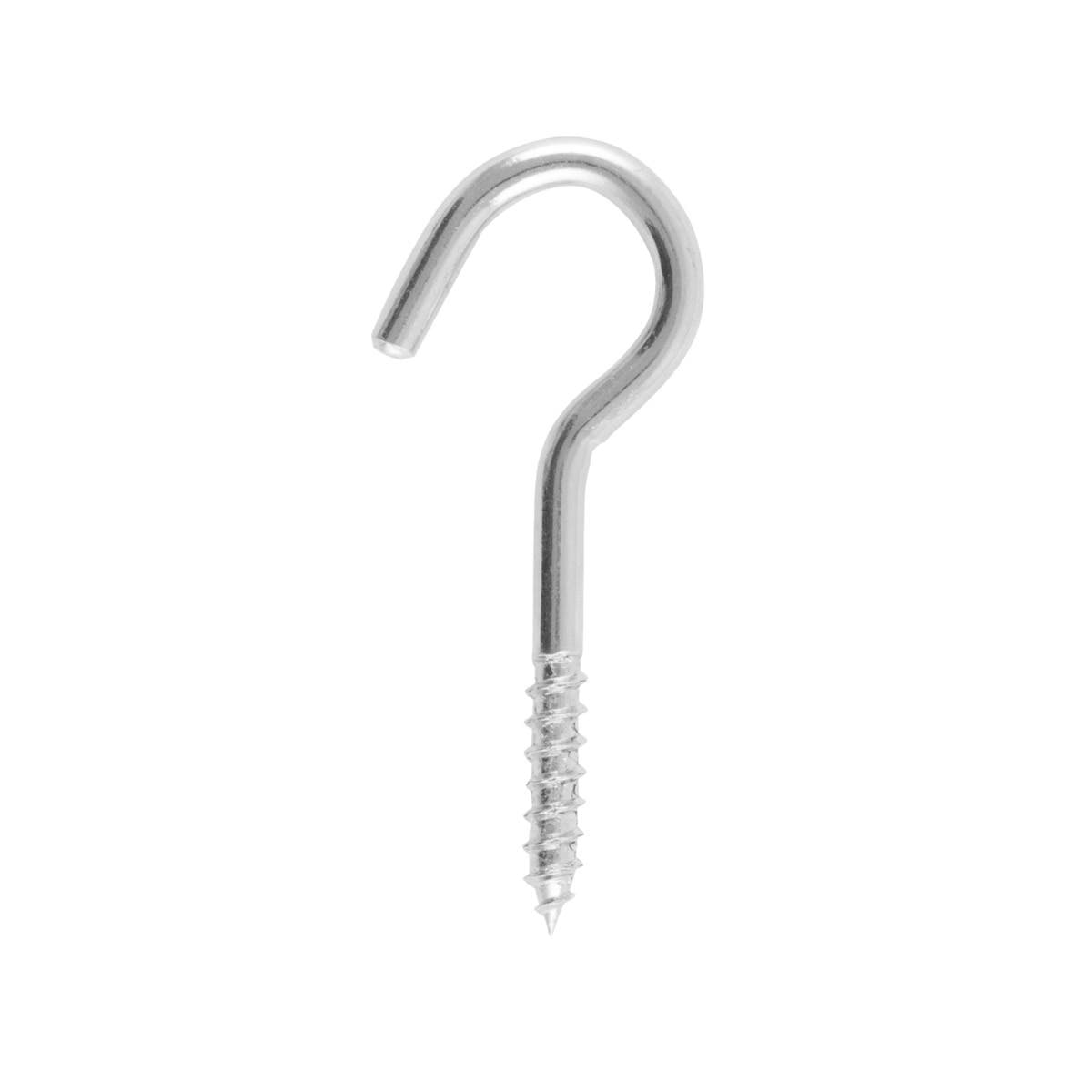 Steel Screw Hooks - 60mm x M10 - Zinc Plated - Pack of 40 - Hardware Solutions