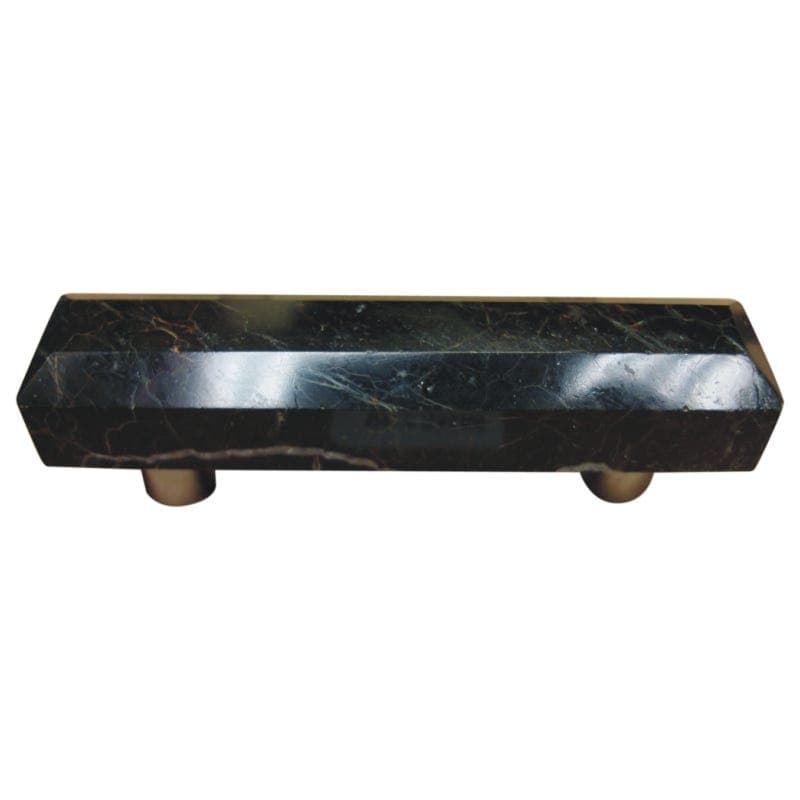 Black Marquina Marble Polished Chrome Pillar Cabinet Pull Handle