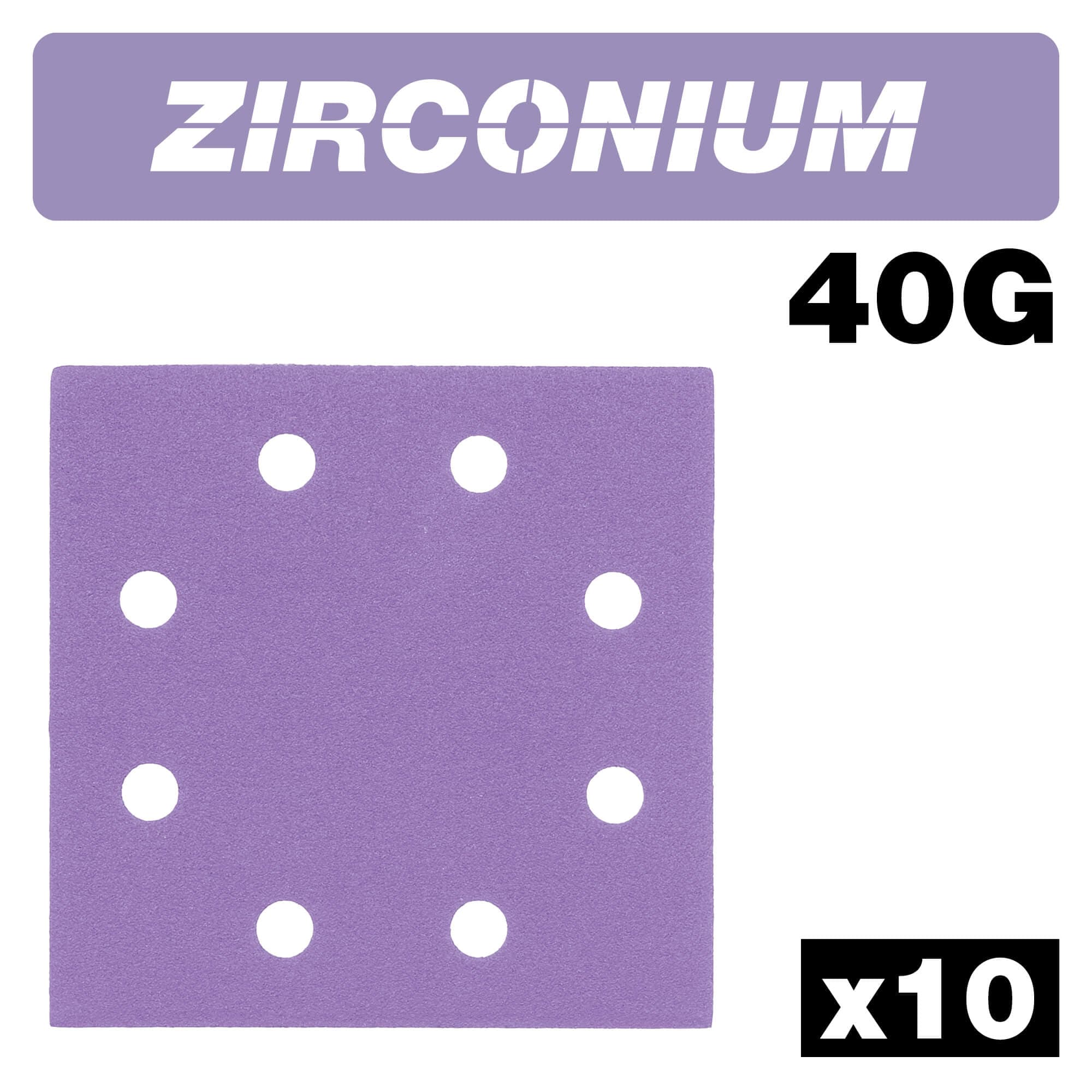 Trend Zirconium 1/4 Sheet Sanding Sheet 10Pc 114Mm X 110Mm 40 Grit Pk 1 AB/QTR/40Z