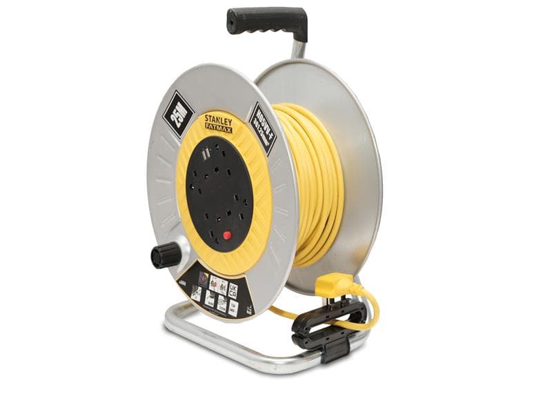 Stanley® Electrical SXECGM2OHSE Open Metal Drum Cable Reel 240V 13A 4-Socket + 2 Usb 25M