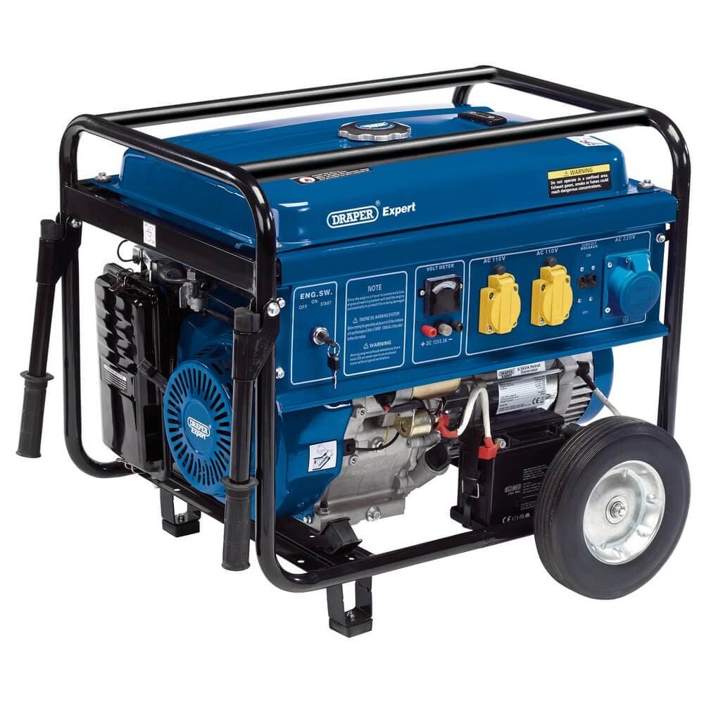 Draper Expert 16143 Petrol Generator With Wheels 6500W each 1