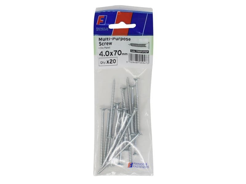 Forgefix FPKMPS470ZP Multi-Purpose Pozi Screw Csk St Zp 4.0 X 70Mm Forgepack 20