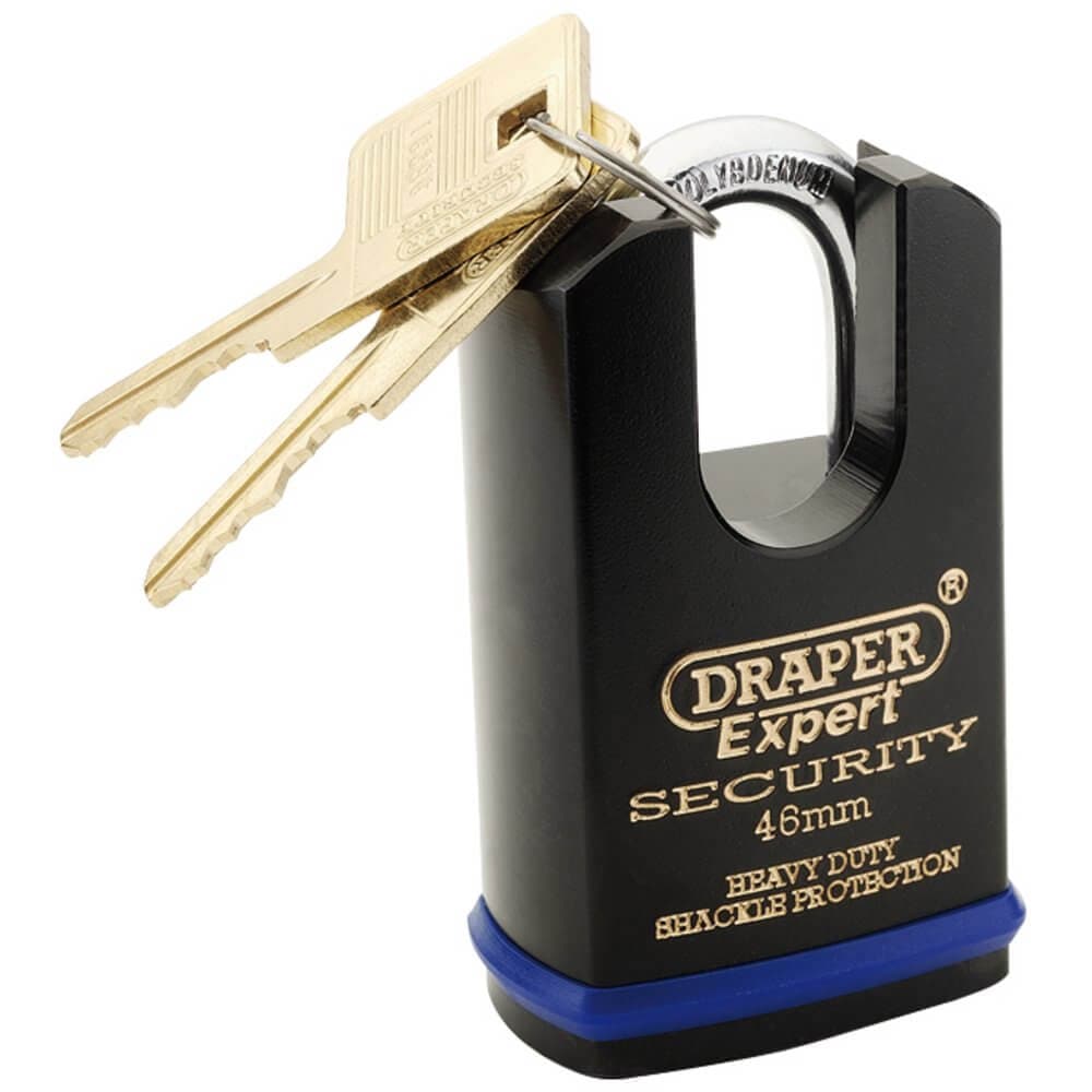 Draper Expert 64196 Heavy Duty Padlock And 2 Keys With Shrouded Shackle 46Mm each