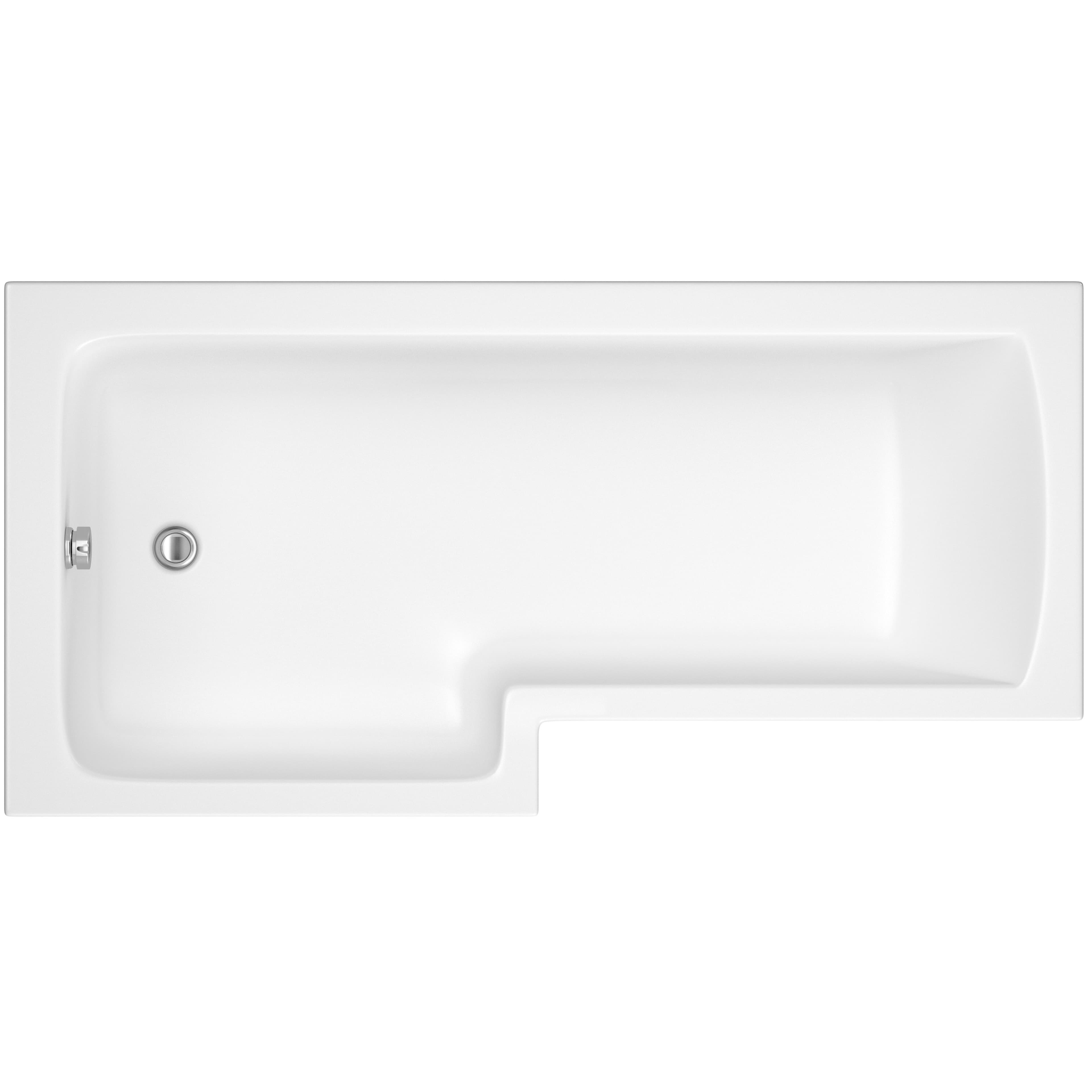 Bathrooms From Travis Perkins Alford L-Shaped Shower Bath 1700mm LH