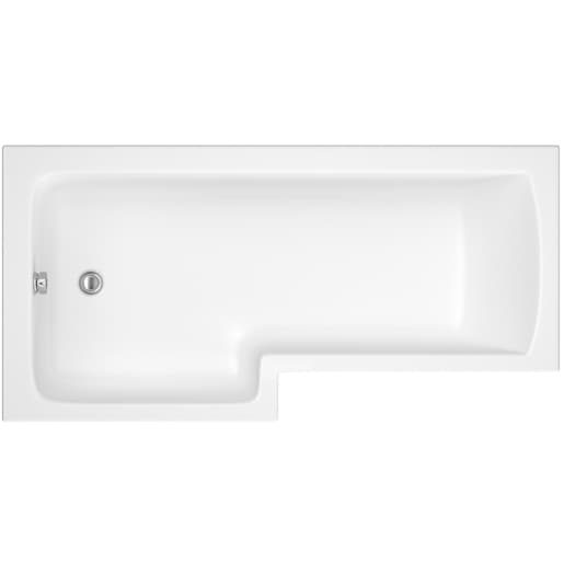Bathrooms From Travis Perkins Alford L-Shaped Shower Bath 1700mm LH