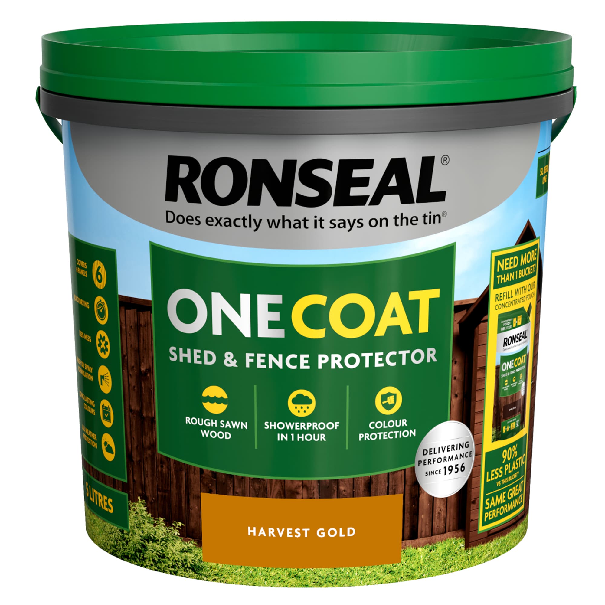 Ronseal One Coat Shed & Fence Treatment 5L Harvest Gold