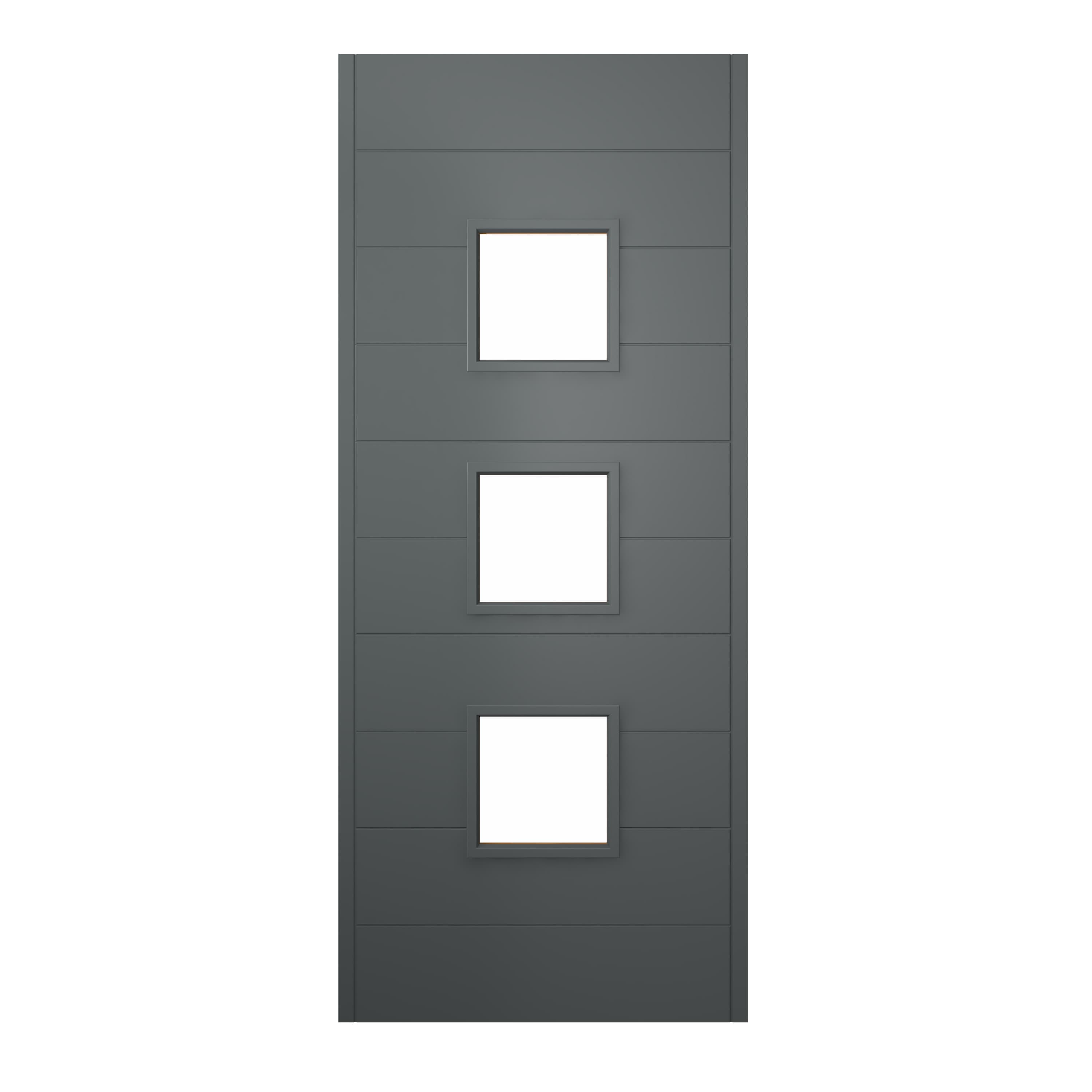 Malmo External Grey Hardwood Veneer Door 1981 x 838 x 44mm and Frame with Side Light 457mm Reversible