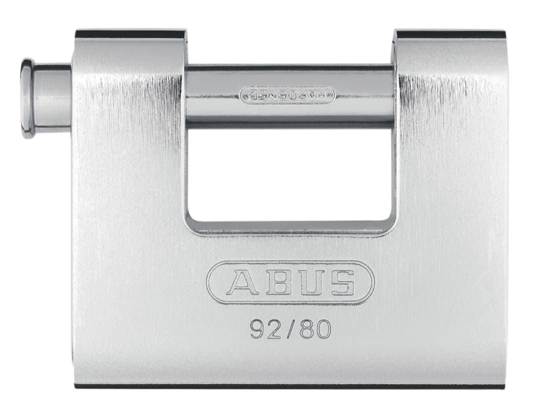ABUS Mechanical 92/80mm Monoblock Brass Body Shutter Padlock 10020072-01