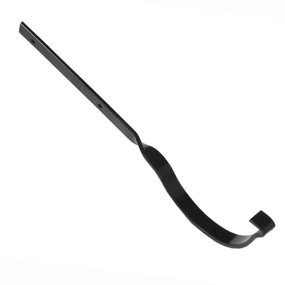 Hargreaves Premier Cast Iron Beaded Half Round Gutter Side Rafter Bracket - 115mm Galvanised Black Painted