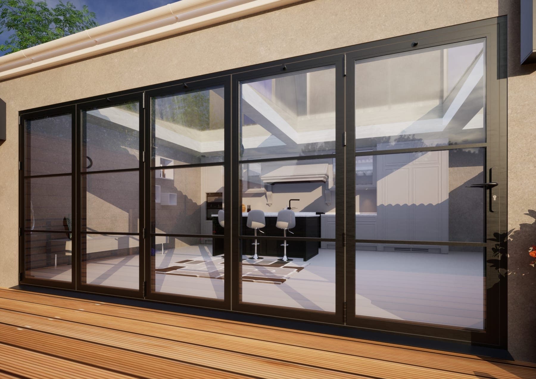 Heritage Aluminium Bifold Door Part Q Compliant - 4800mm Grey - 5 Left