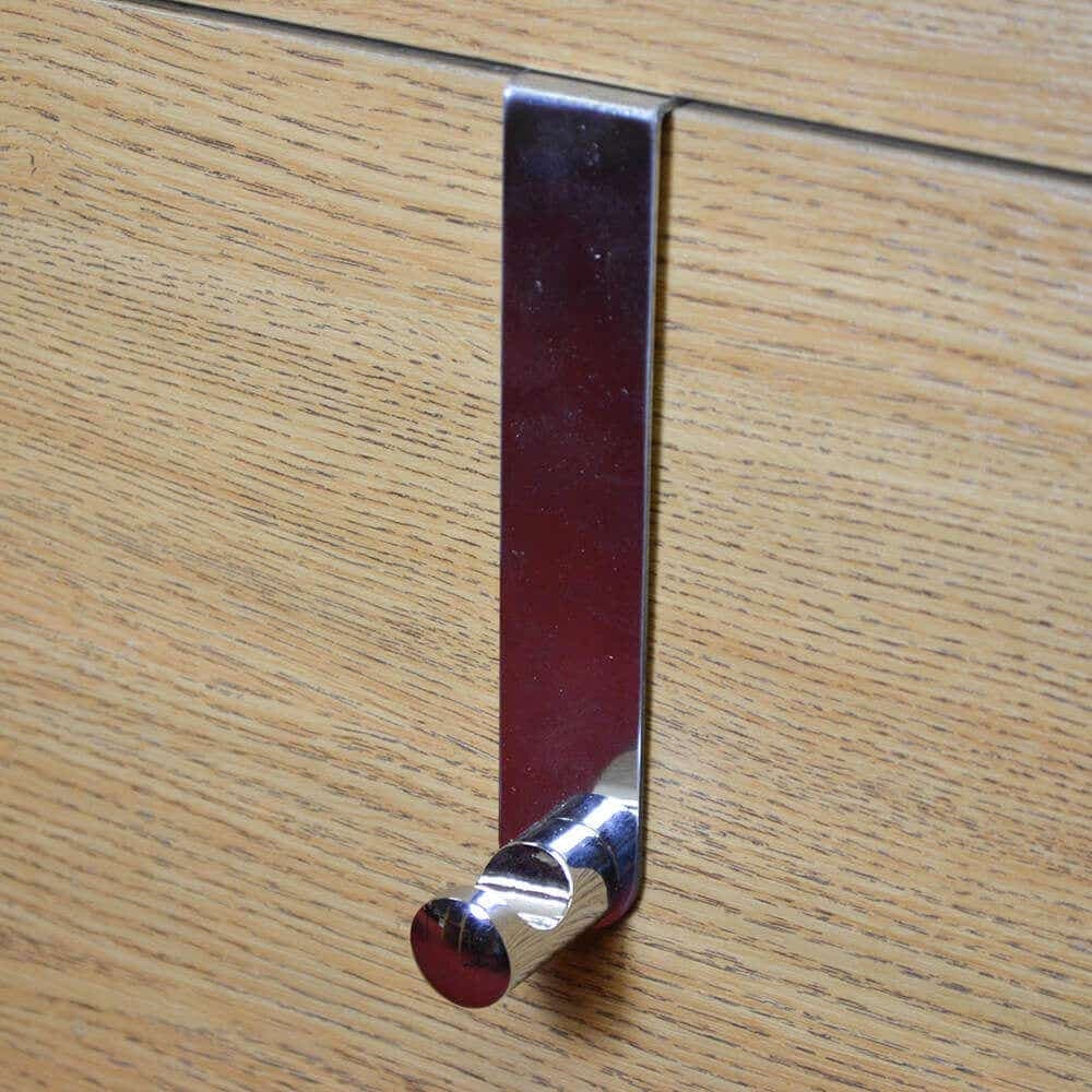 Single Straight Polished Chrome Over The Door Single Robe Hook - Decohooks