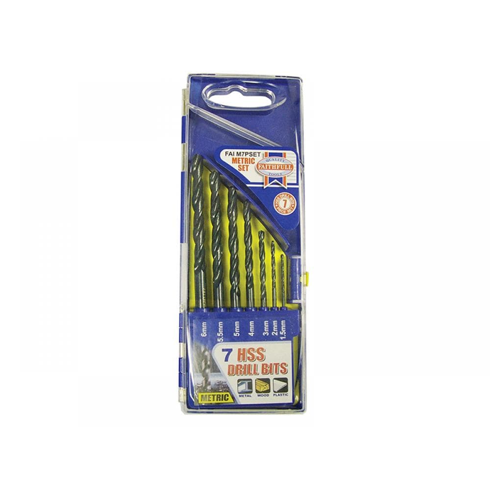 Faithfull 50201 Hss Drill Bit Set 7 Piece (1.5-6.0Mm)