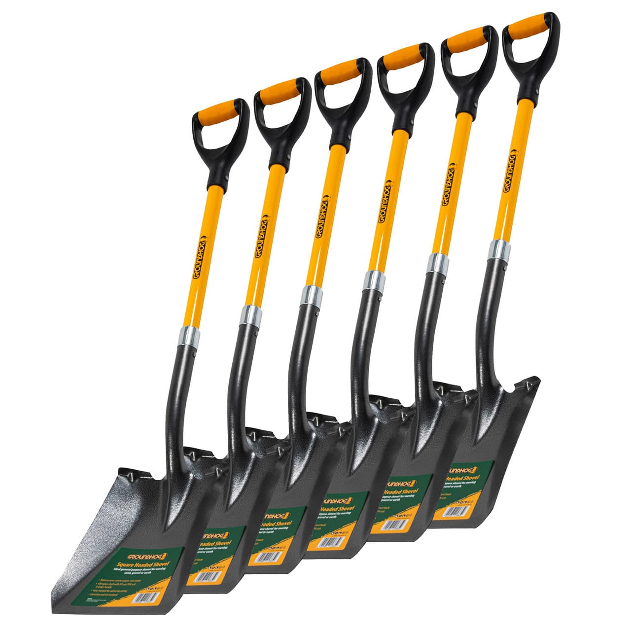 Groundhog G1300008-6 Square Mouthed Shovel (Pack Of 6) XTR-G1300008-6
