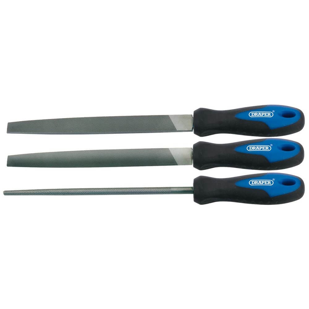 Draper 44963 Soft Grip Engineerfts File Set 200Mm (3 Piece) per set