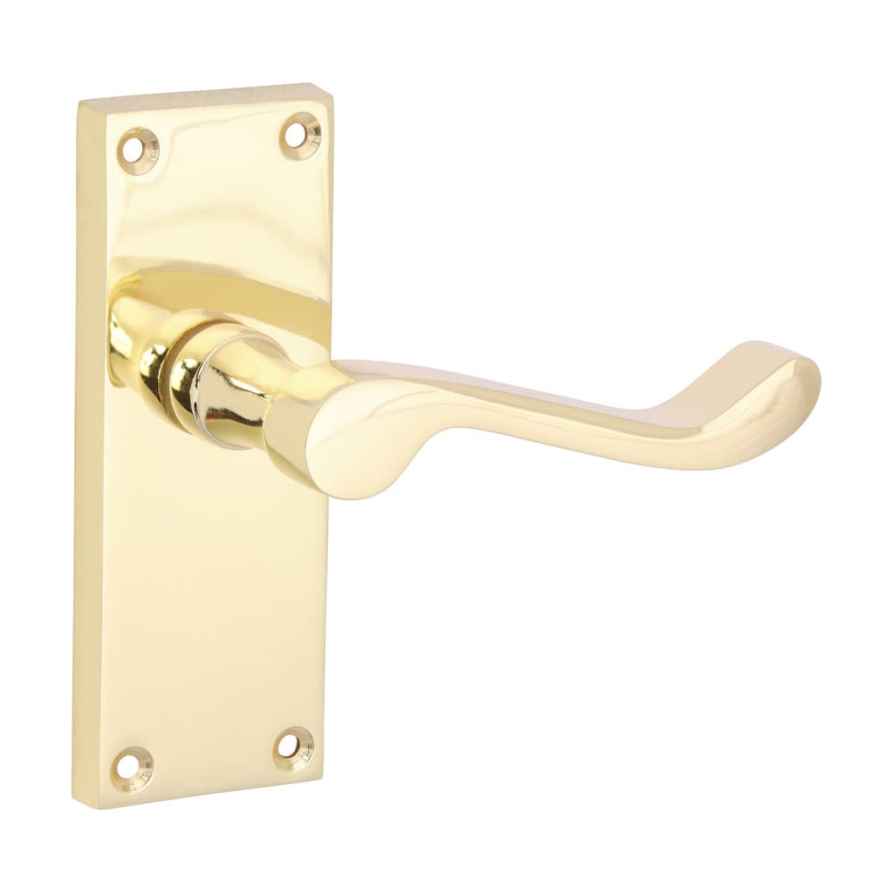 Timco Victorian Scroll Latch Handles - Polished Brass Blister Pack 1 200835