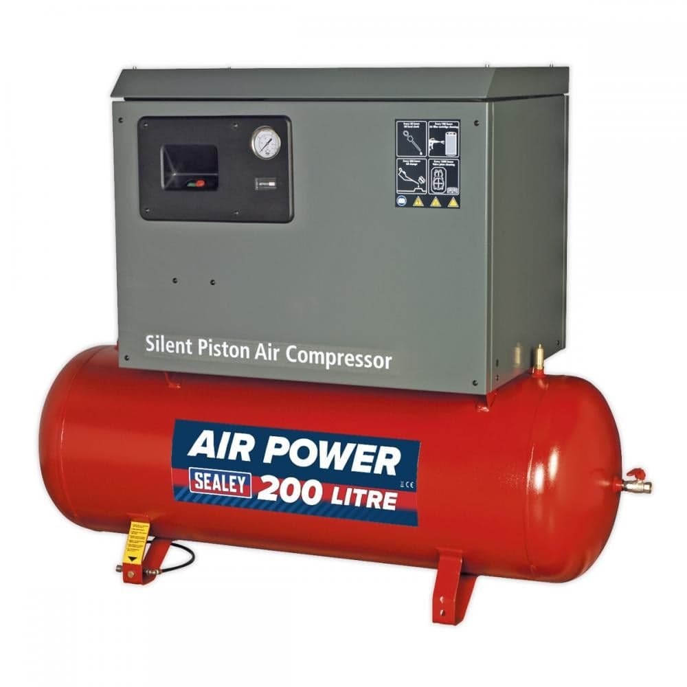Sealey SAC2203BLN Air Compressor 200L Belt Drive 3Hp With Cast Cylinders Low Noise