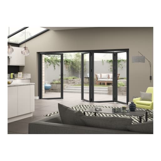 External Aluminium Bifold Grey 3 Right 1 Left 3590 x 2090mm High