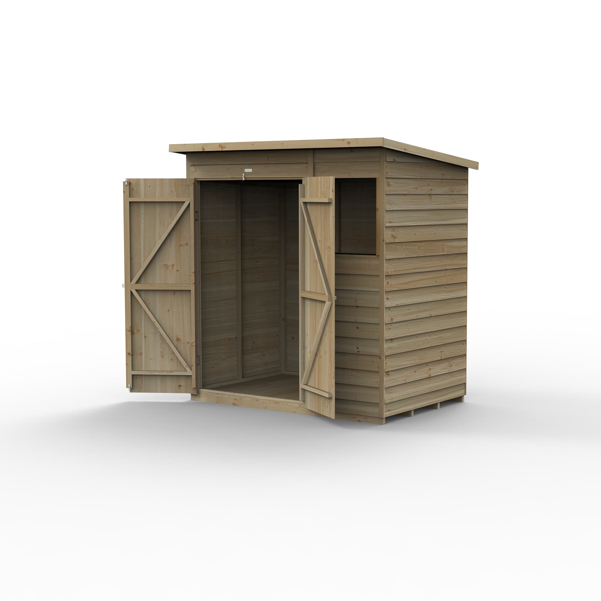 Forest Garden 4LIFE Pent Shed 6 x 4 - 1 Window - Double Door