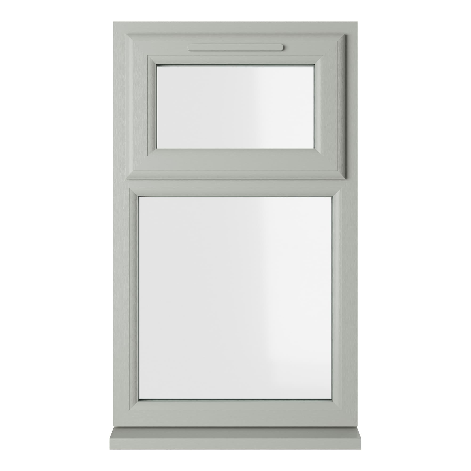 Crystal Double Glazed uPVC Window Agate/White Top Hung 1115mm x 610mm Clear