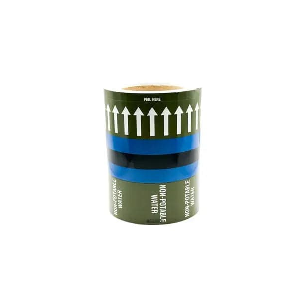 Pipemark 150mm x 33m Pipeline Identification and Flow Direction Self Adhesive Label (Roll) Indoor
