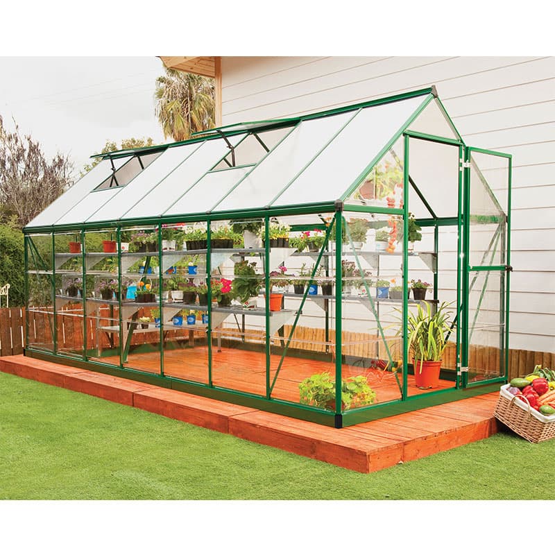 6' x 14' Palram Canopia Hybrid Large Green Polycarbonate Greenhouse (1.85m x 4.26m)
