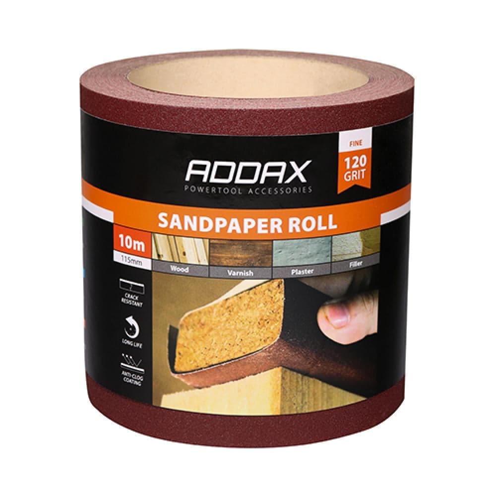 Timco 231311 Sandpaper Roll - 120 Grit - Red 115Mm X 10M Roll 1
