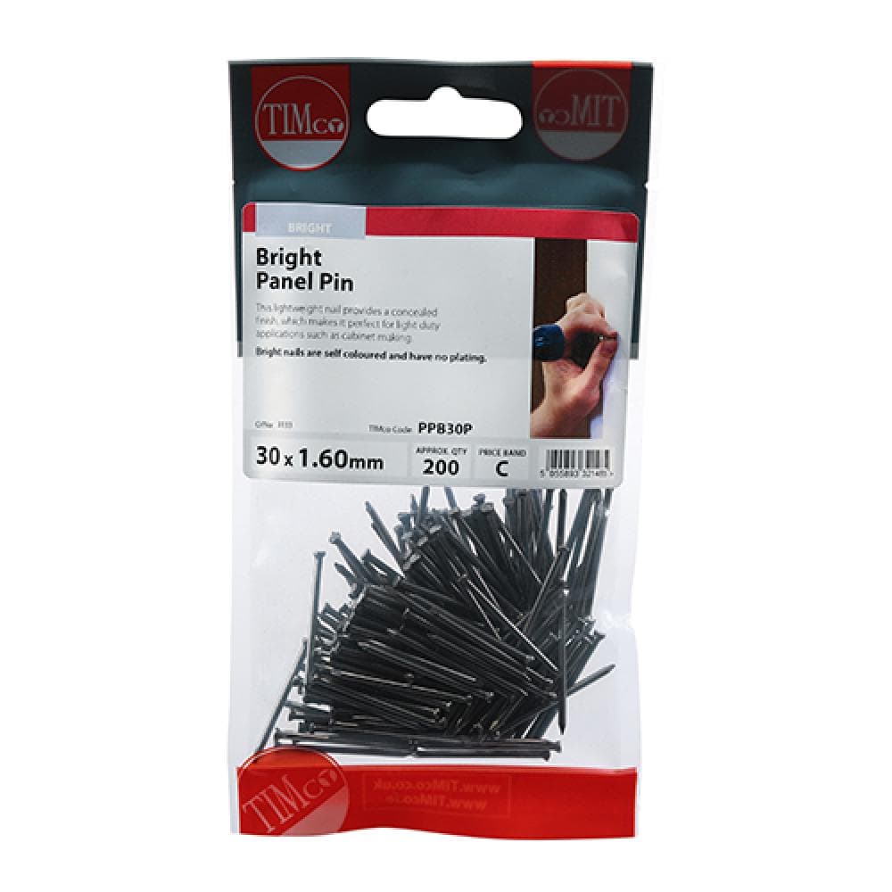 Timco PPB30P Panel Pins - Bright 30 X 1.60 TIMpac 200