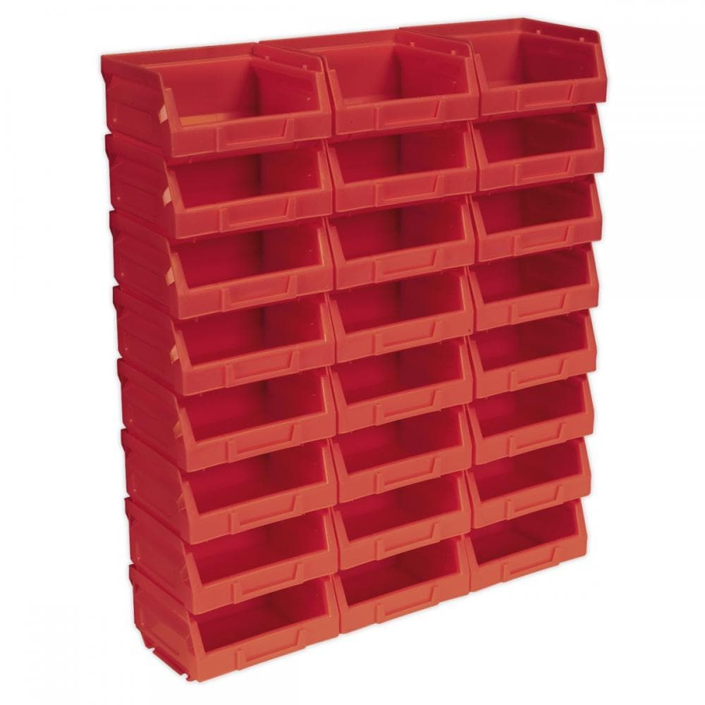 Sealey TPS124R Plastic Storage Bin 105 X 85 X 55Mm - Red Pack Of 24