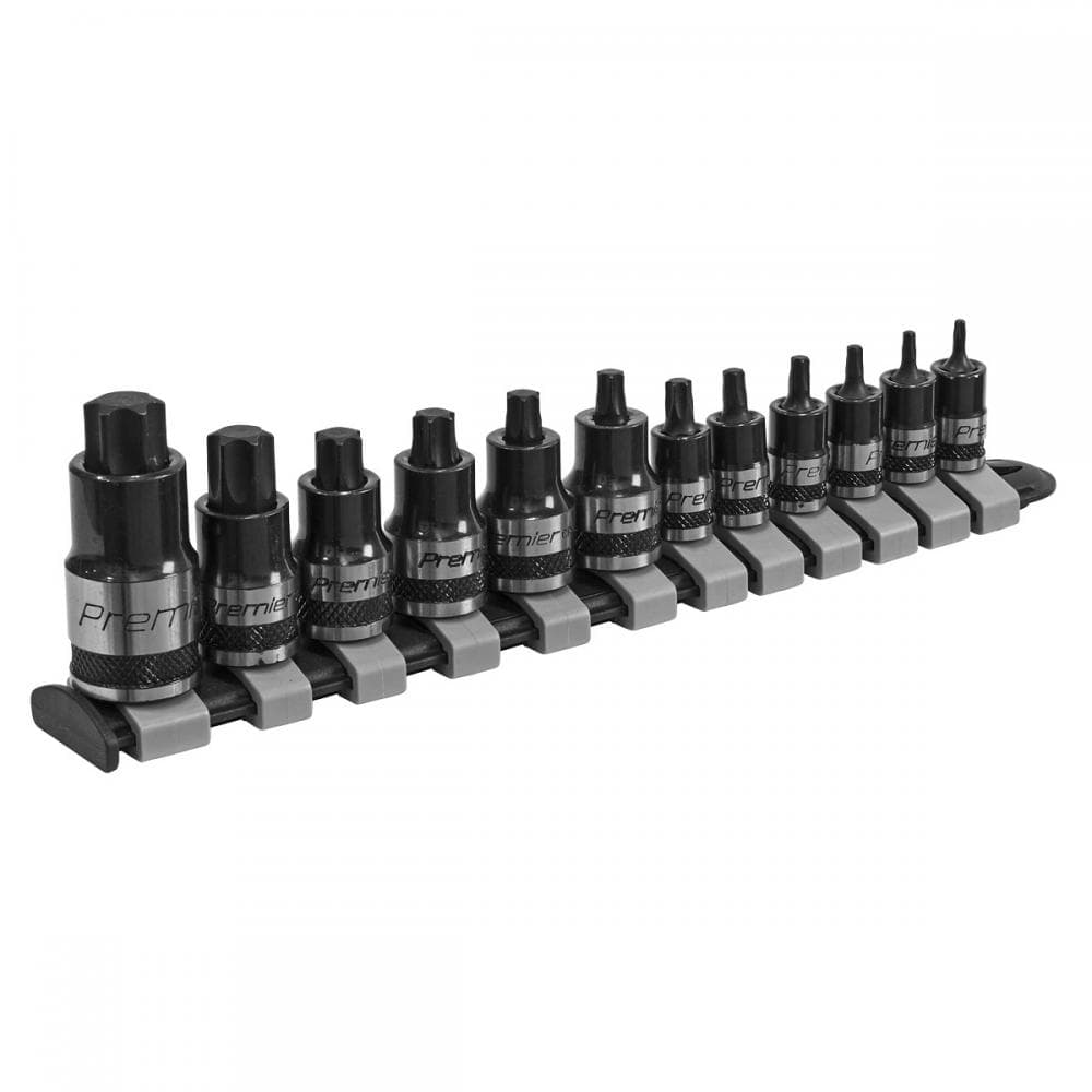 Sealey AK6228B Trx-Star* Socket Bit Set 12Pc Stubby 1/4in 3/8in & 1/2inSq Drive Black Series