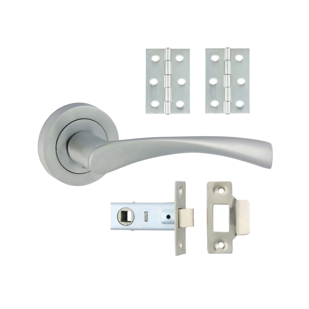 Timco Edleston Lever On Rose Door Pack - Satin Chrome Box 1 200352