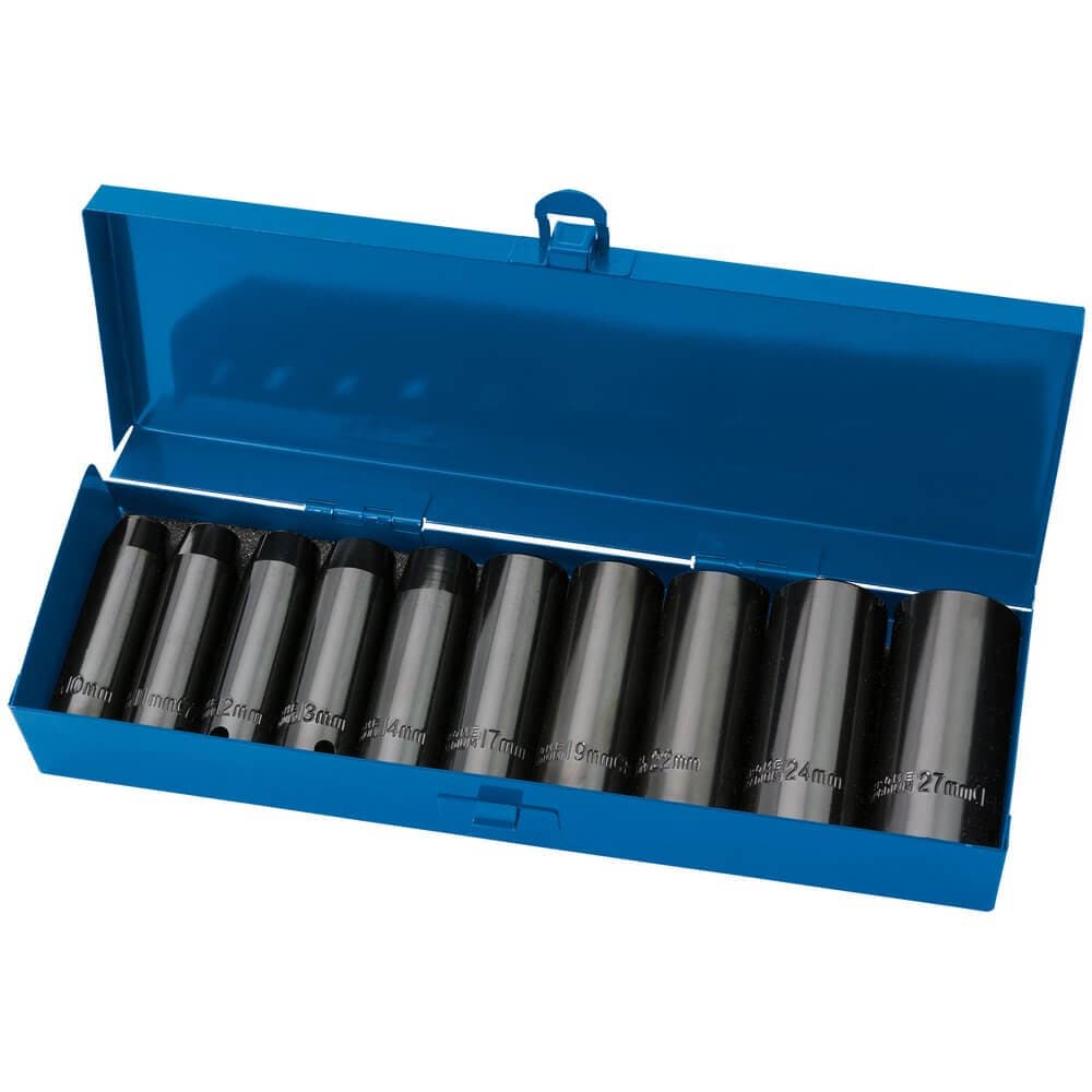 Draper Expert 38369 Draper Hi-Torq® Metric Deep Impact Socket Set 1/2in Sq. Dr. (10 Piece) per set 1