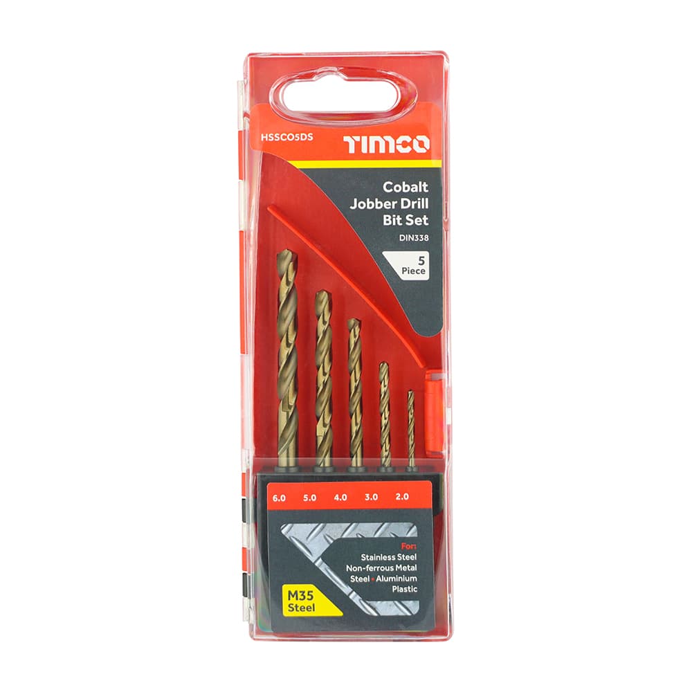 Timco Cobalt Jobber Drill Bit Set Case 5 HSSCO5DS