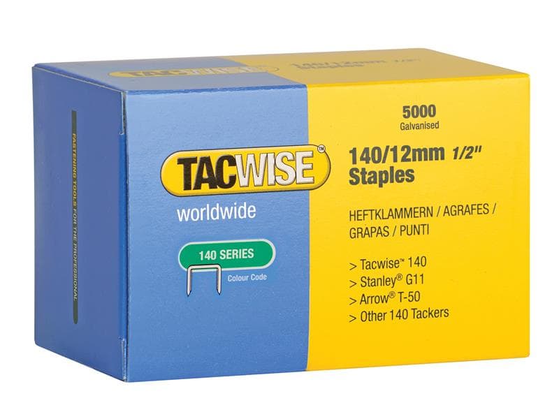 Tacwise 0343 140 Galvanised Staples 12Mm (Pack 5000)