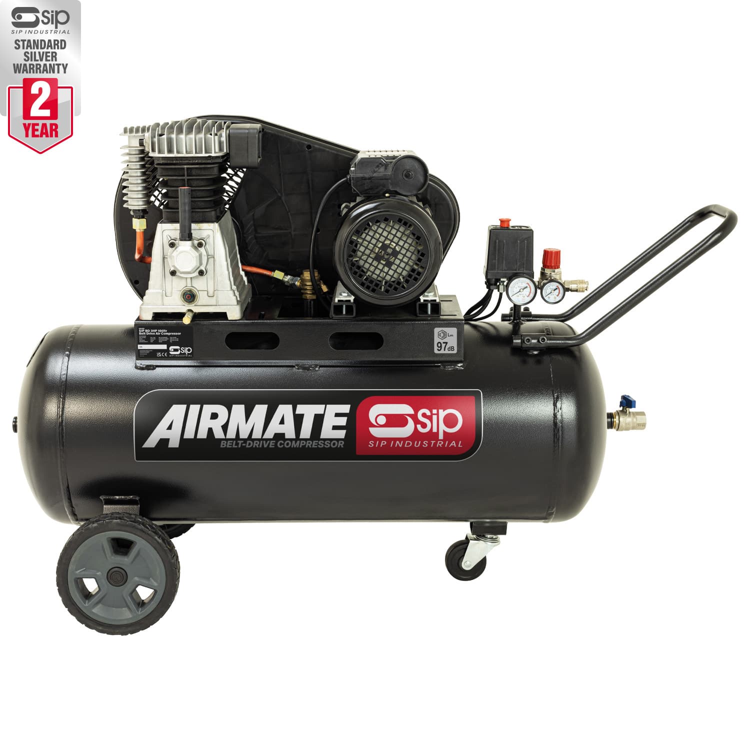 Sip 06458 Bd 3Hp 100Ltr Belt Drive Compressor