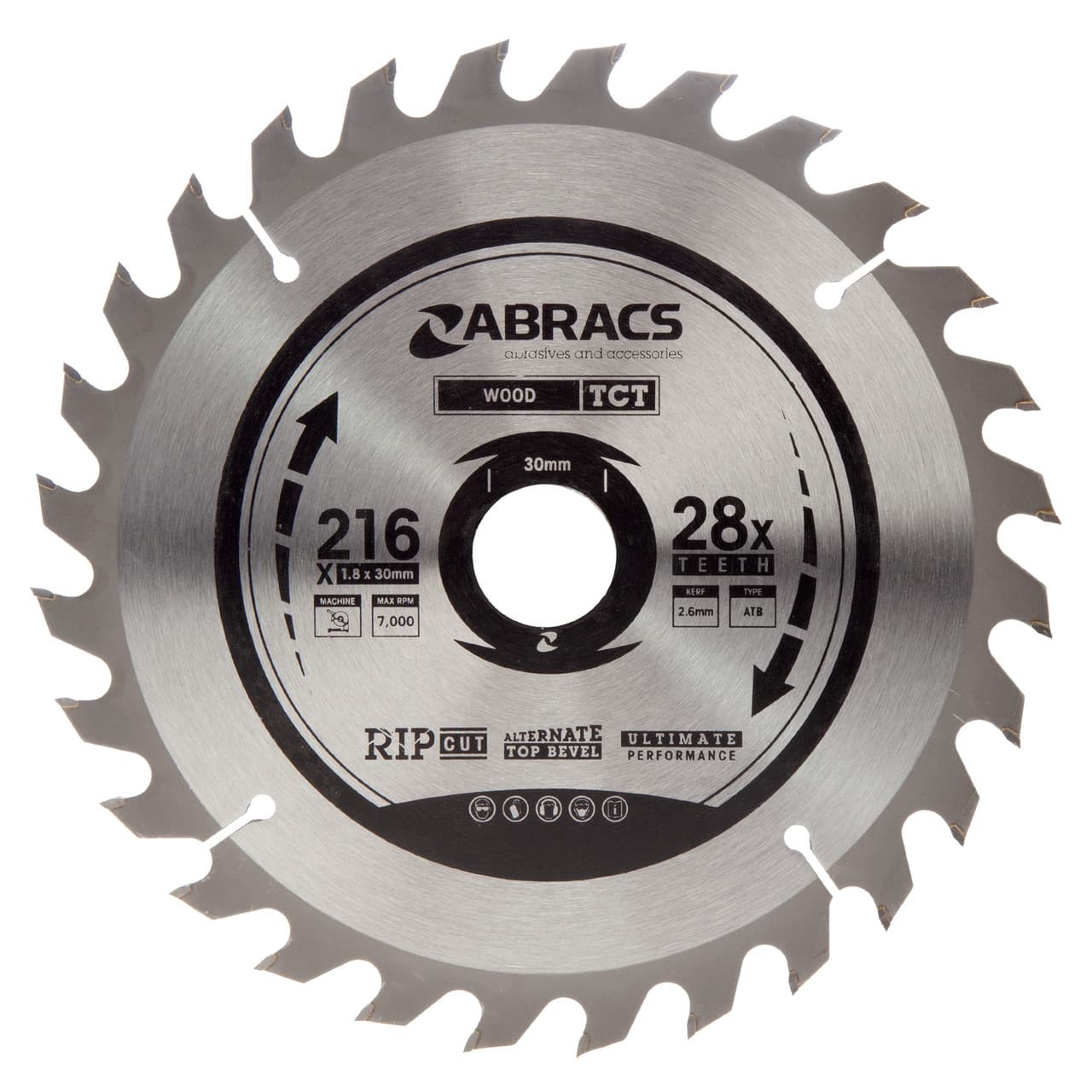 Abracs Tct21628 Tct Circular Saw Blade For Wood 216 X 30Mm X 28T