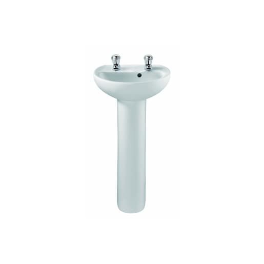 Twyford Alcona Handrinse Washbasin 2 Tap 400mm x 330mm AR4812WH